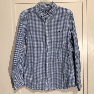 Vineyard Vines Stretch Poplin Gingham Collar Button Down Men’s Shirt XS
